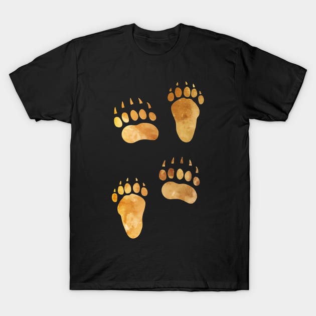 Bear Paw Prints T-Shirt by TheJollyMarten